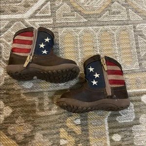 Size 4 Infant Roper American Flag Boots for Baby